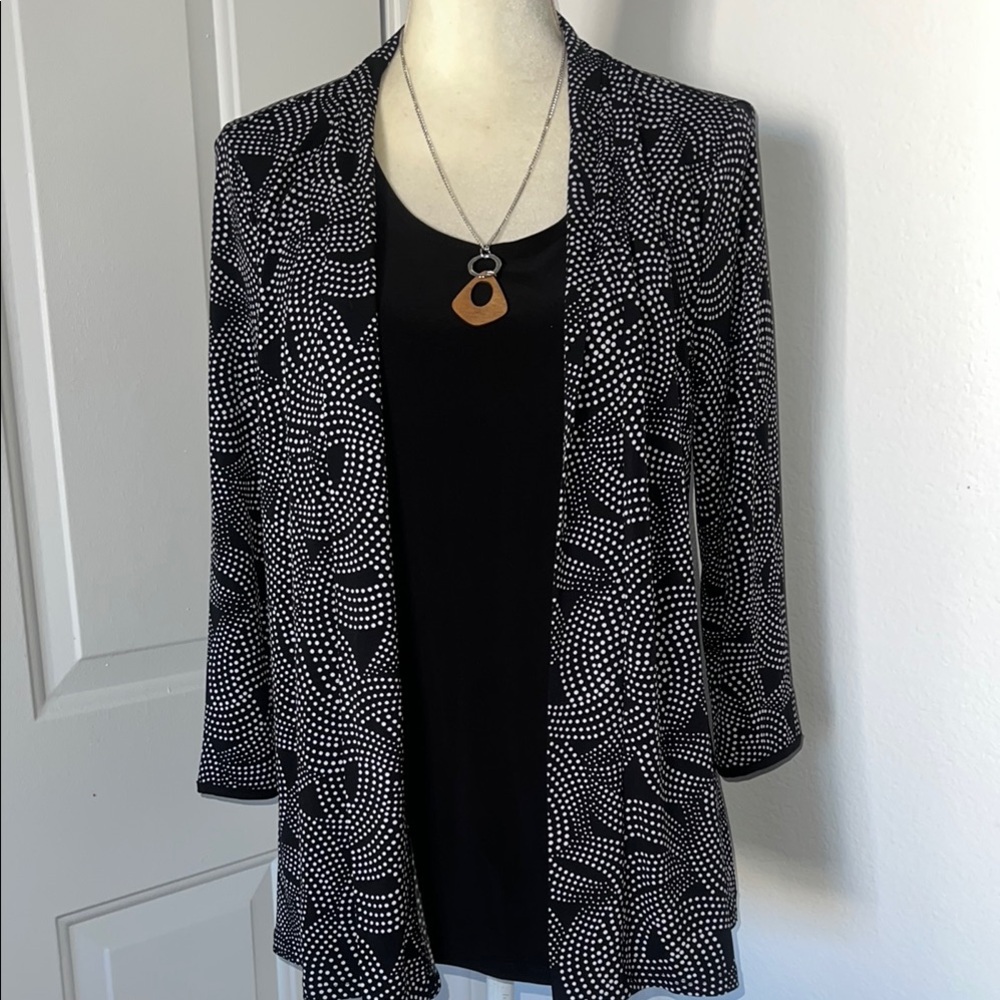 Liz McCoy Black & White Layered Blouse